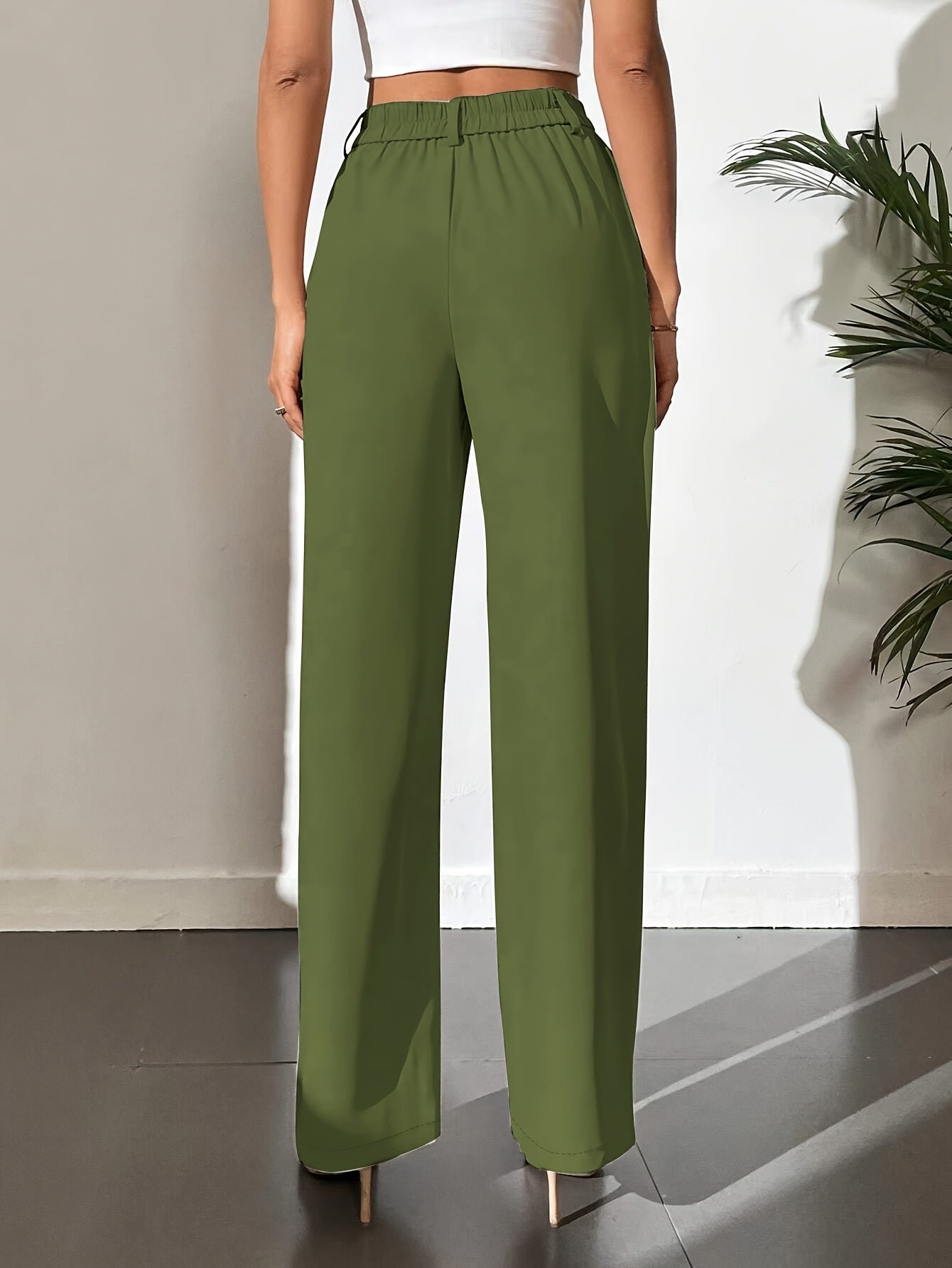 Mila | Elegante Effen Rechte Broek