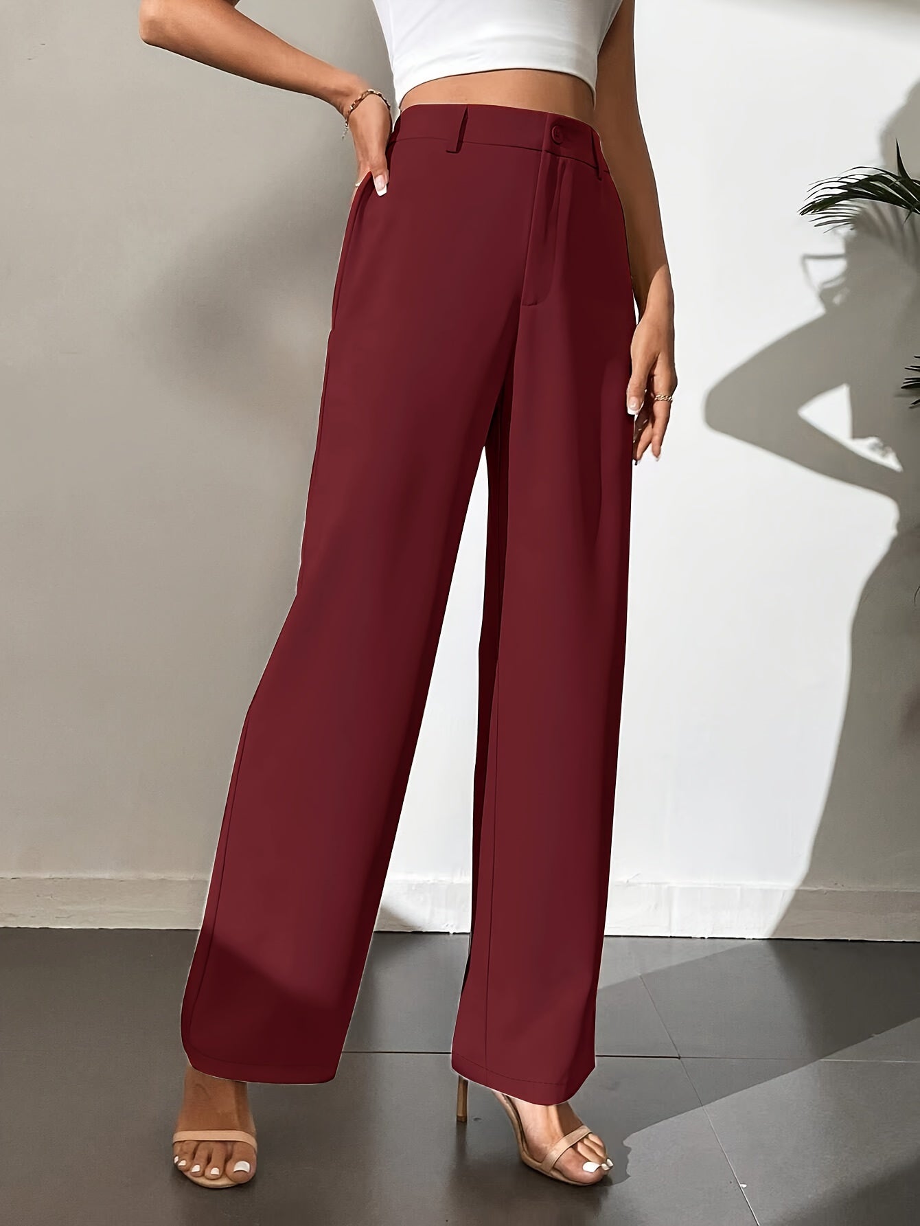 Mila | Elegante Effen Rechte Broek