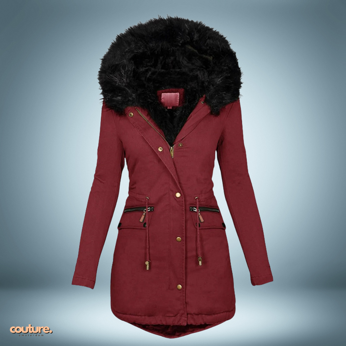 Couture Design - Exclusieve parka met bontkraag