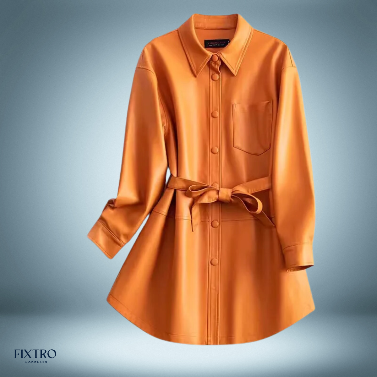 Couture Design - Exclusief leren parka in oranje