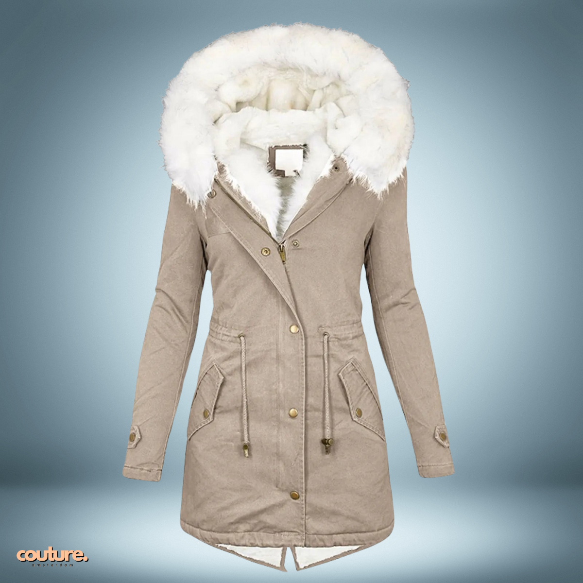 Couture Design - Exclusieve parka met bontkraag