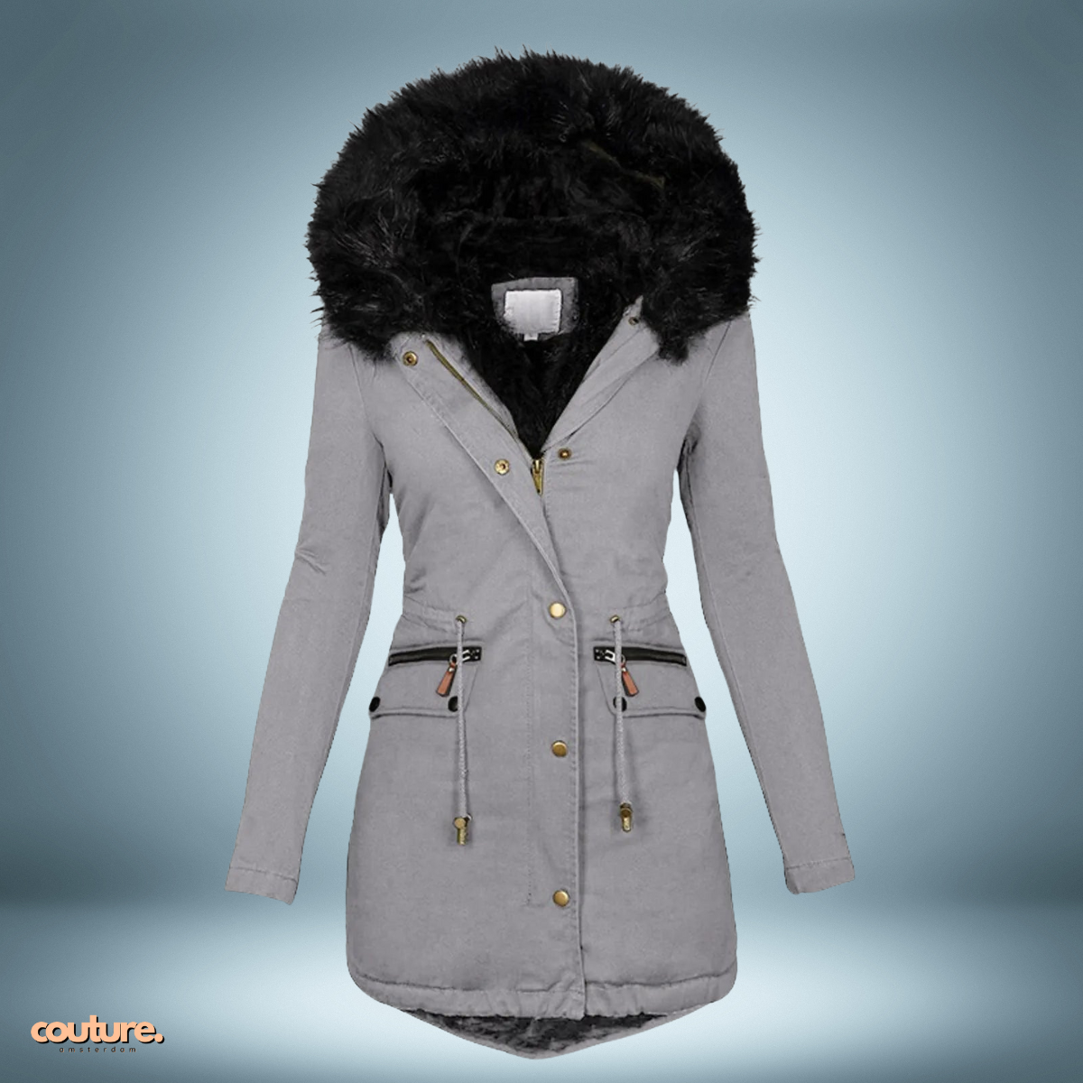 Couture Design - Exclusieve parka met bontkraag