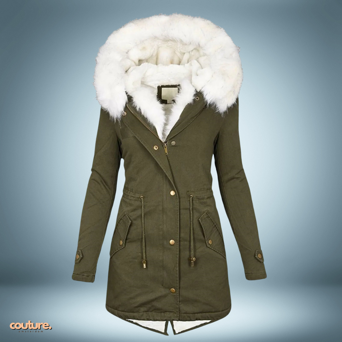 Couture Design - Exclusieve parka met bontkraag