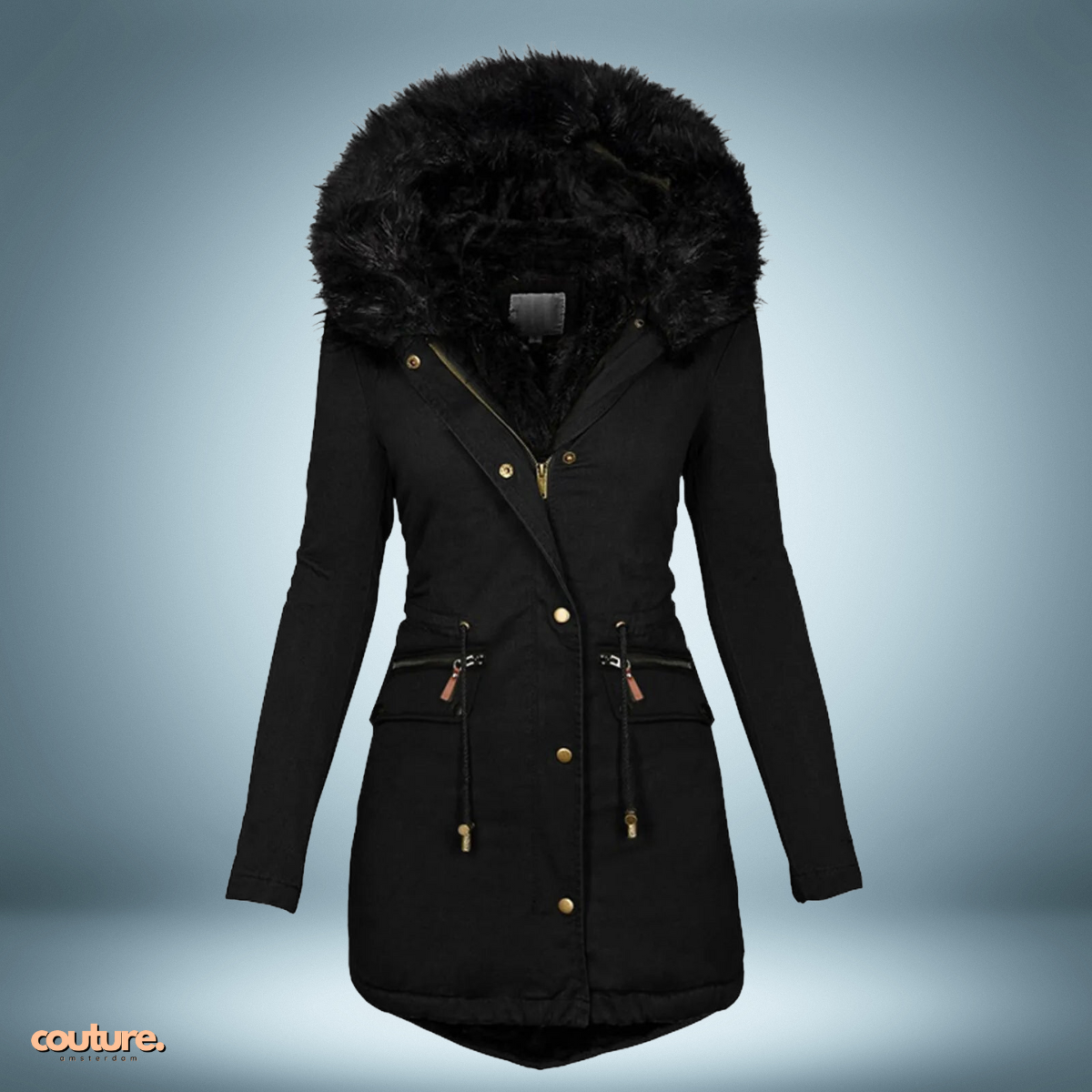 Couture Design - Exclusieve parka met bontkraag