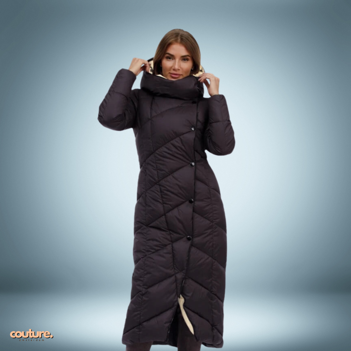 Couture Design - Exclusieve parka met knooplsuiting