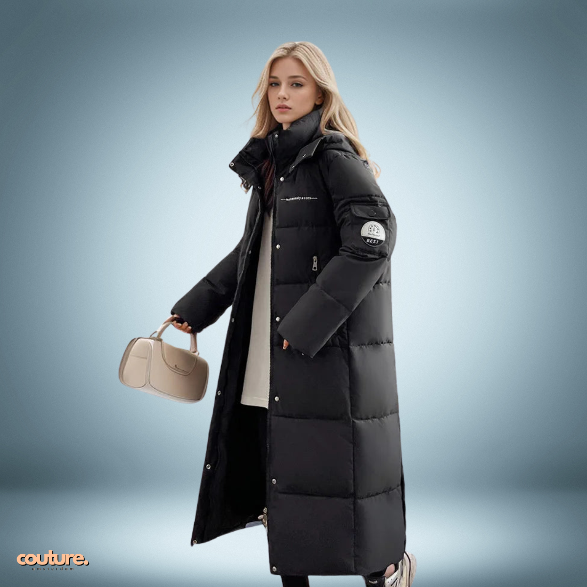 Couture Design - Exclusieve winterparka in beige