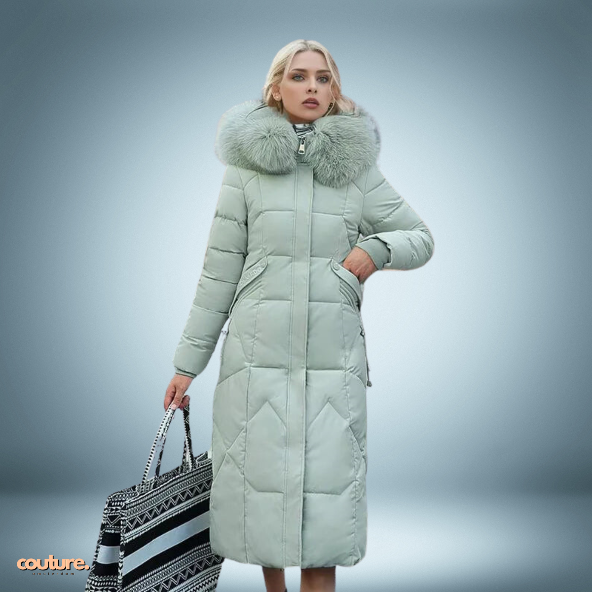 Couture Design - Elegante parka met bontkraag