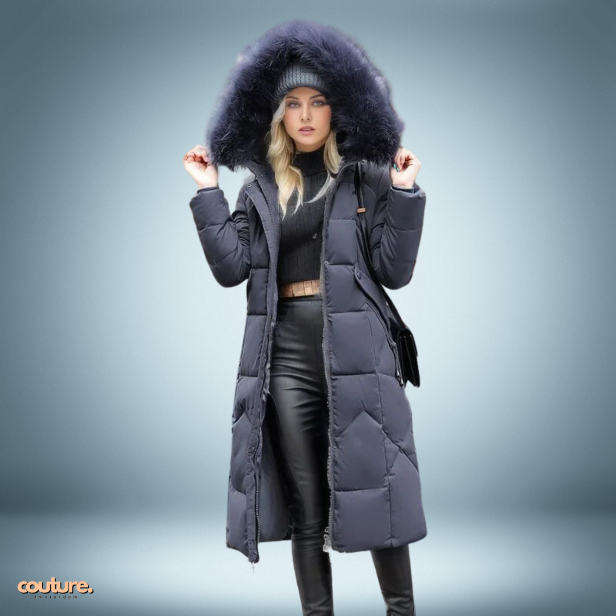 Couture Design - Elegante parka met bontkraag