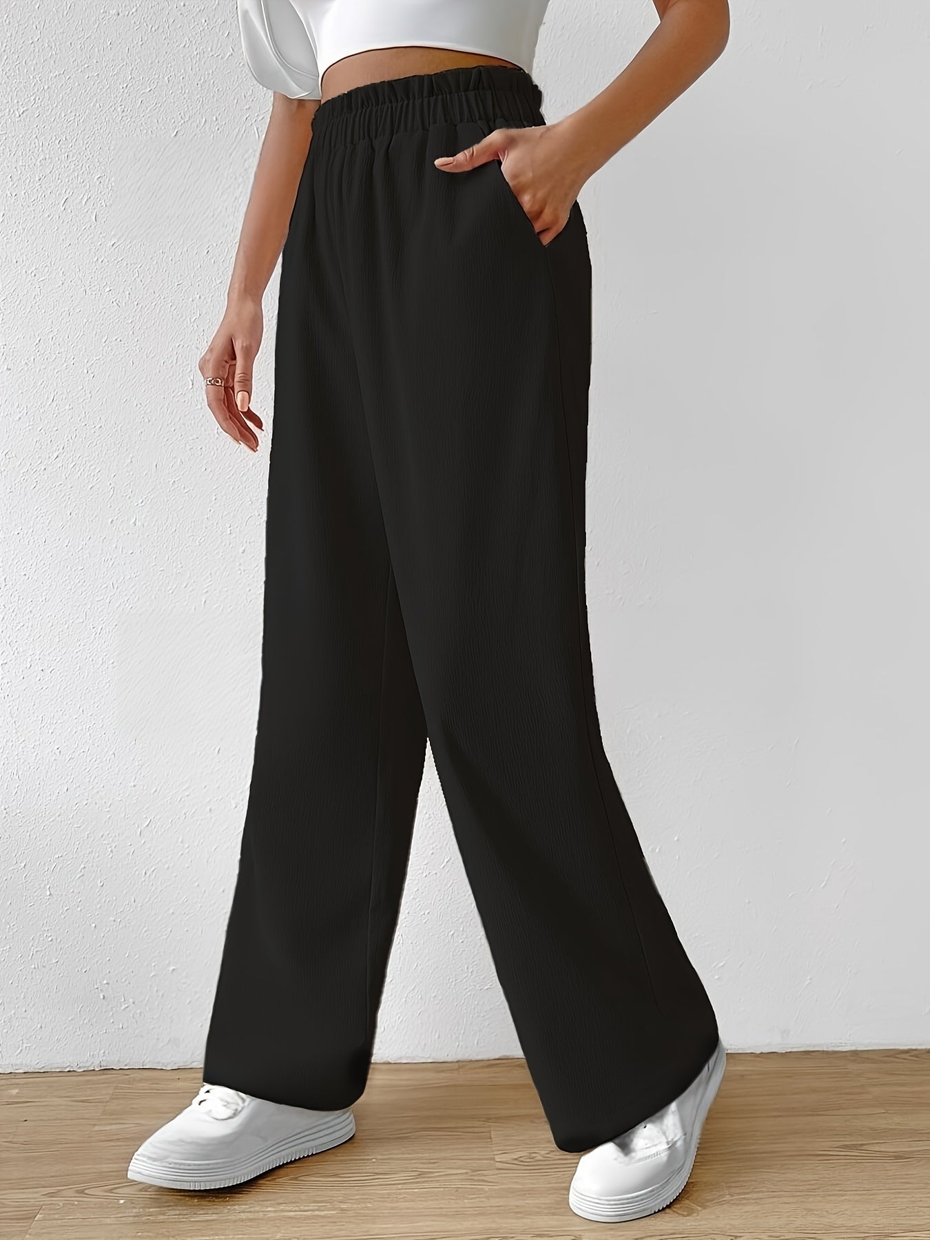 Lot | Casual Rechte Broek met Elastische Taille