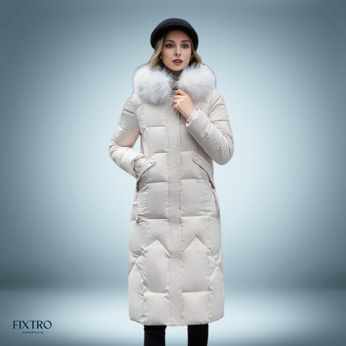 Couture Design - Elegante parka met bontkraag