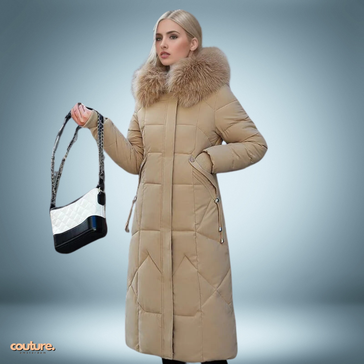 Couture Design - Elegante parka met bontkraag