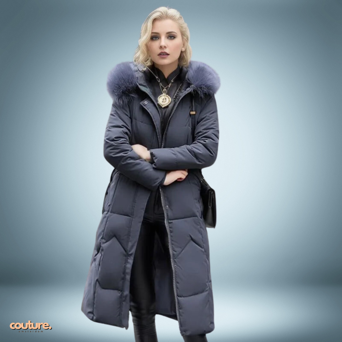 Couture Design - Elegante parka met bontkraag