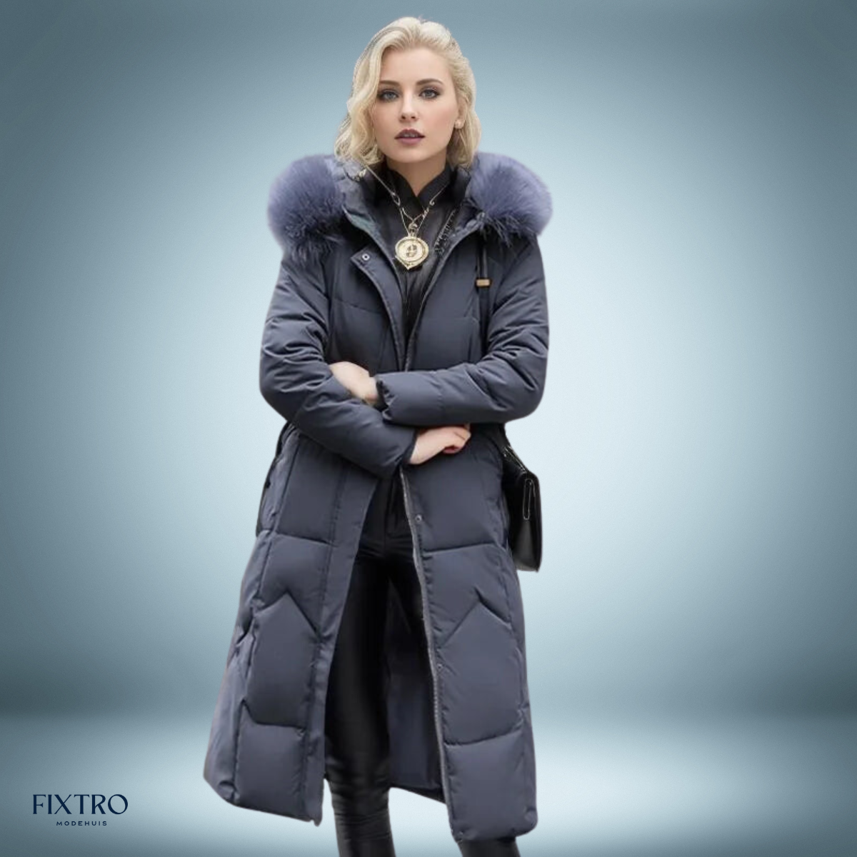 Couture Design - Elegante parka met bontkraag