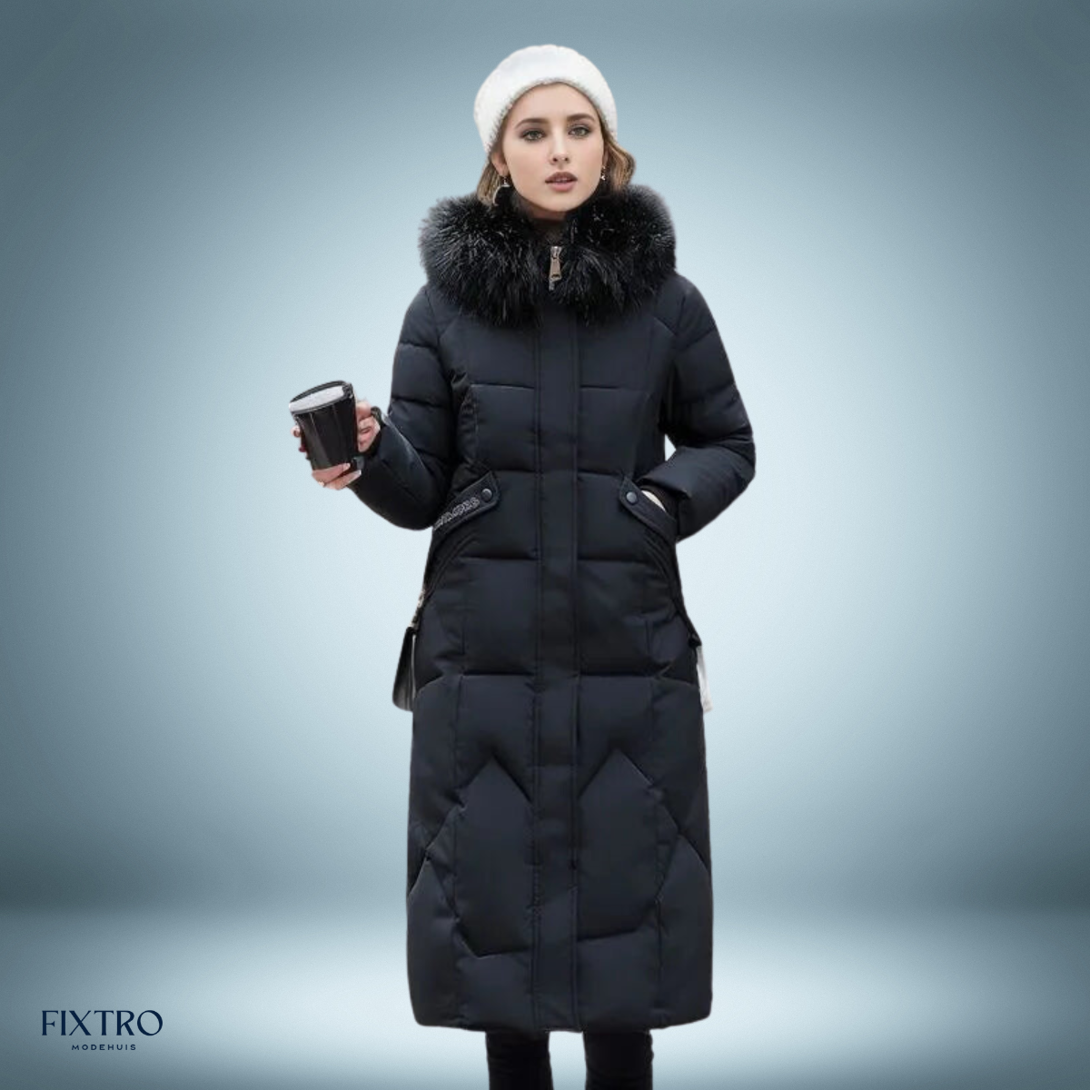 Couture Design - Elegante parka met bontkraag