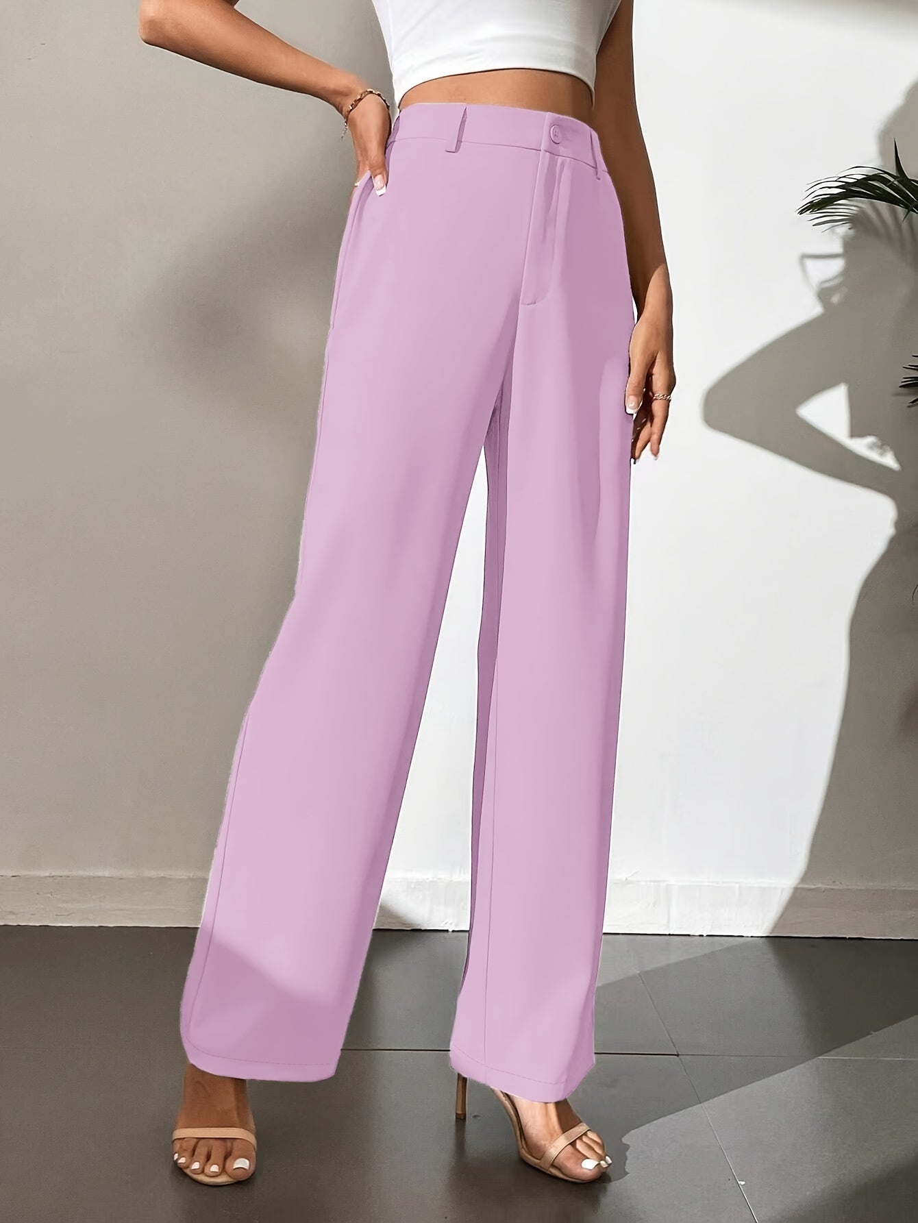 Mila | Elegante Effen Rechte Broek