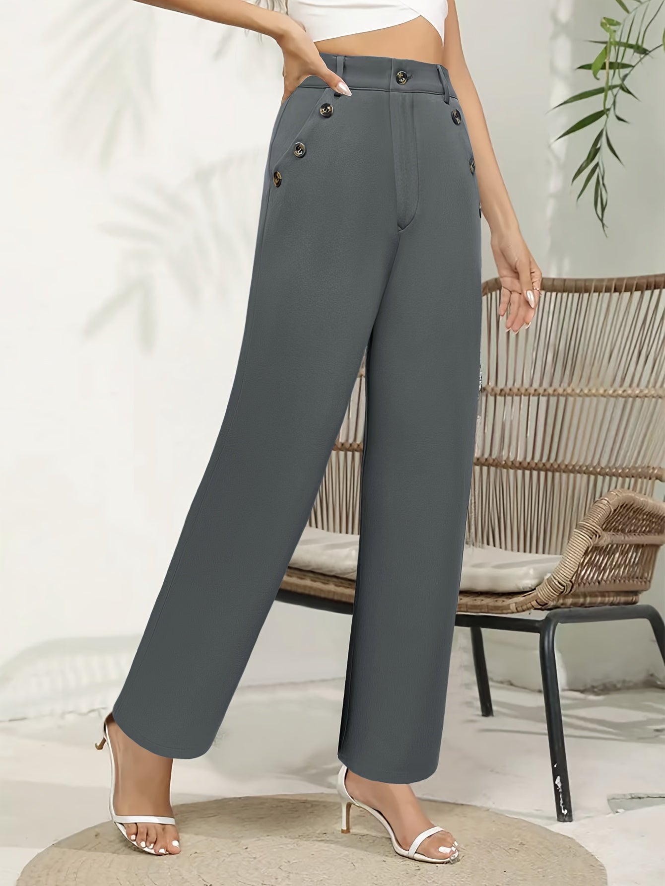 Linde | Elegante rechte pijp broek met hoge taille