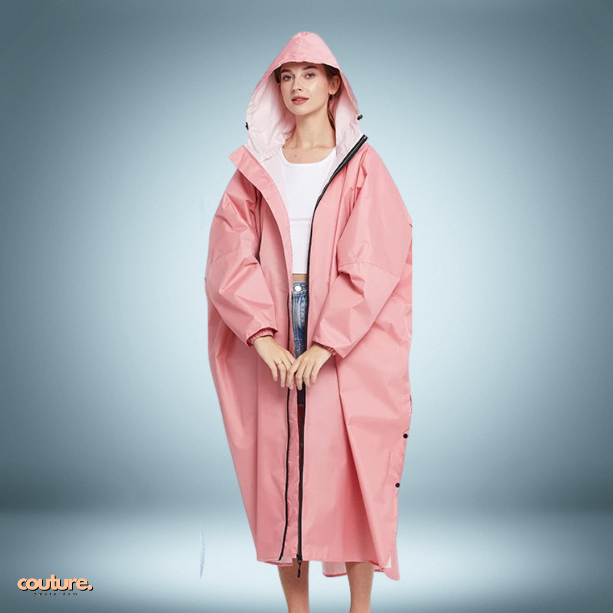 Couture Design - Comfortabele regenparka in roze