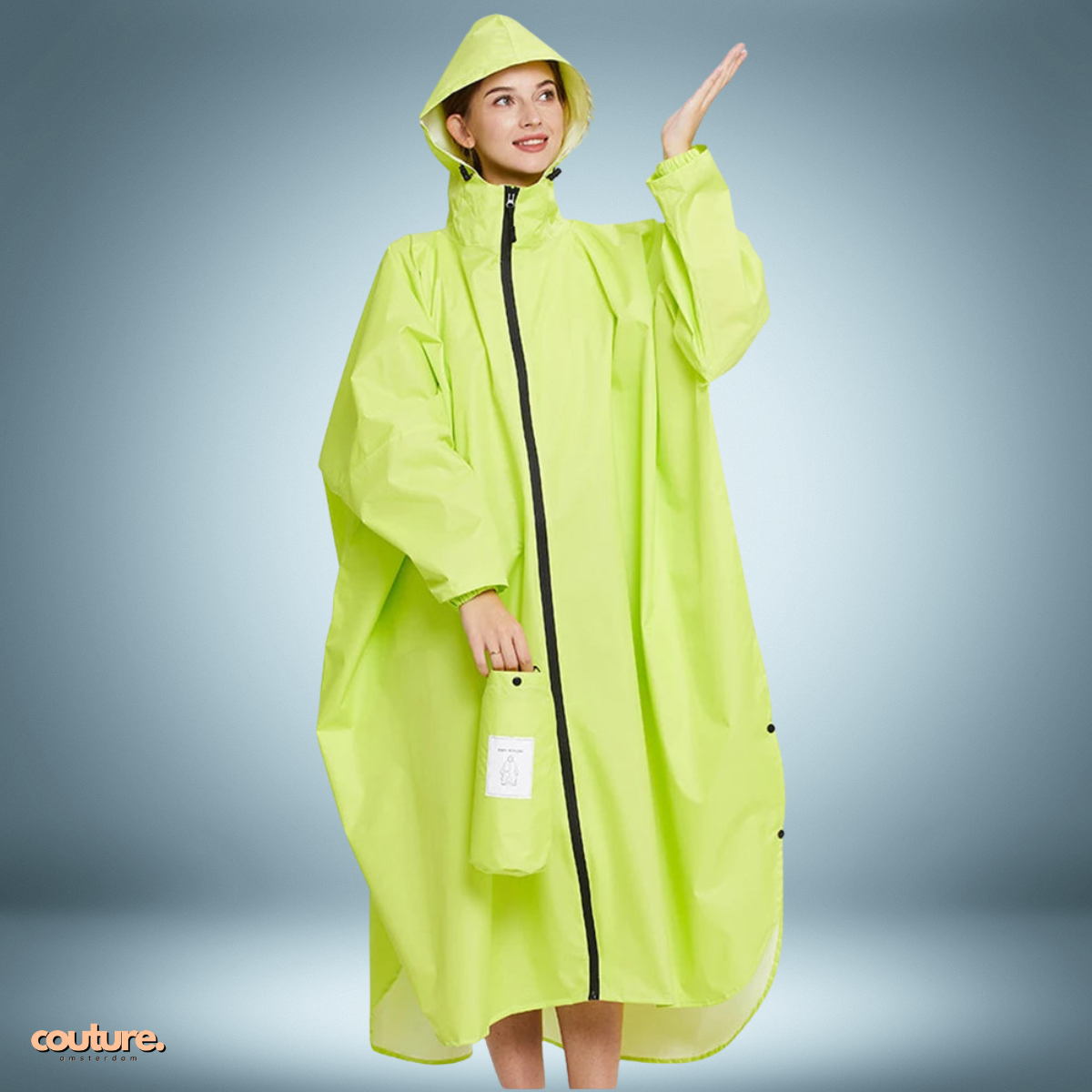 Couture Design - Comfortabele regenparka in lime