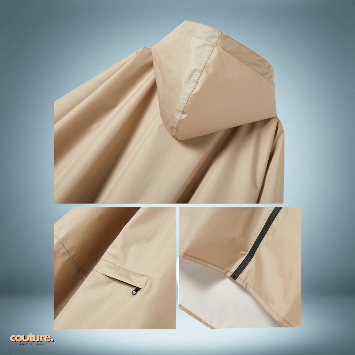 Couture Design - Comfortabele regenparka in beige