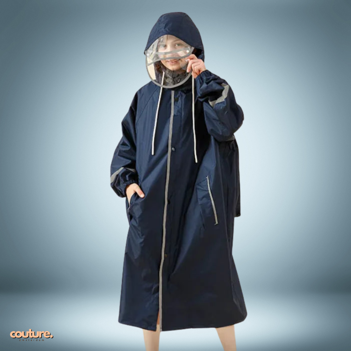 Couture Design - Unieke regenparka in blauw