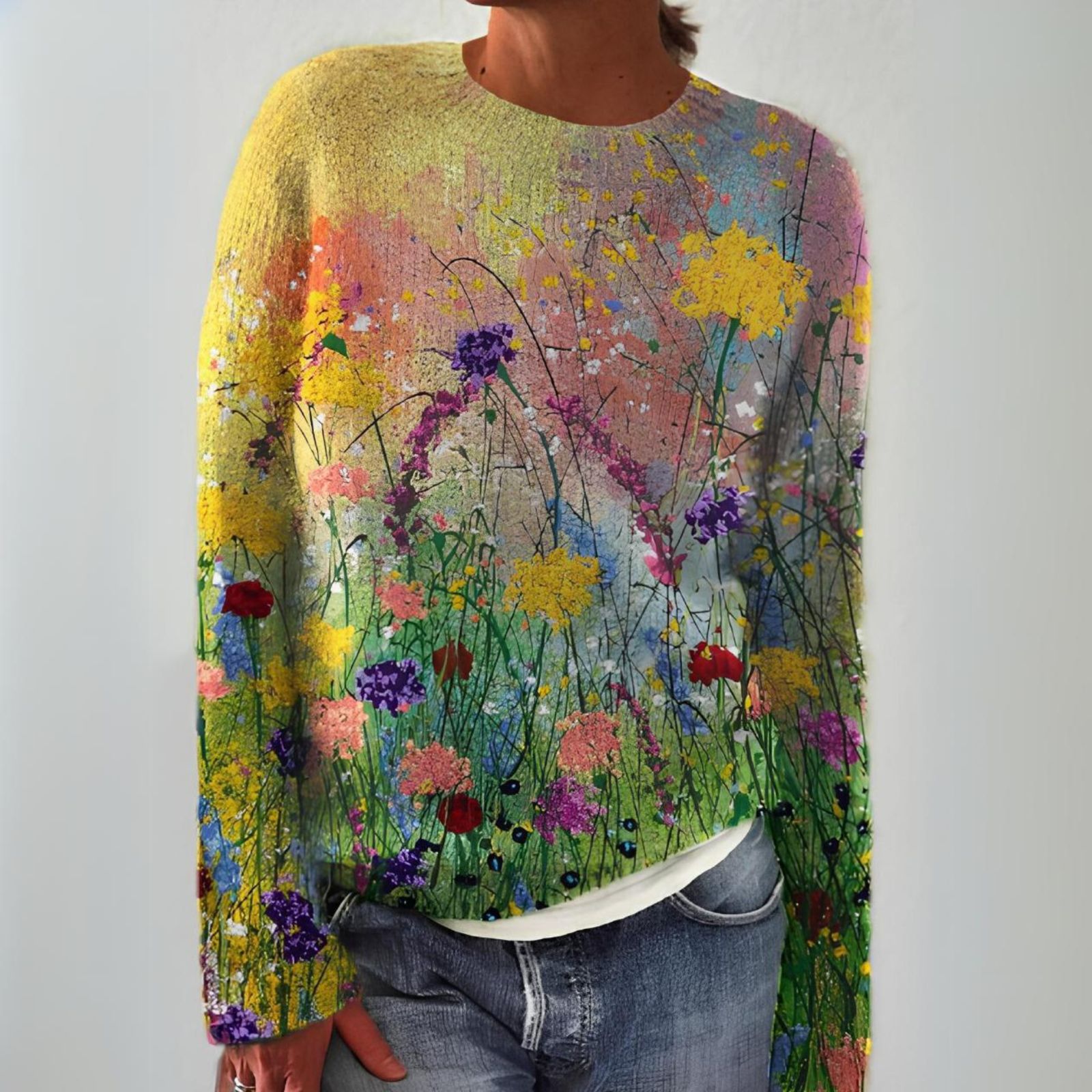 Couture Design - Bloemen knit sweater