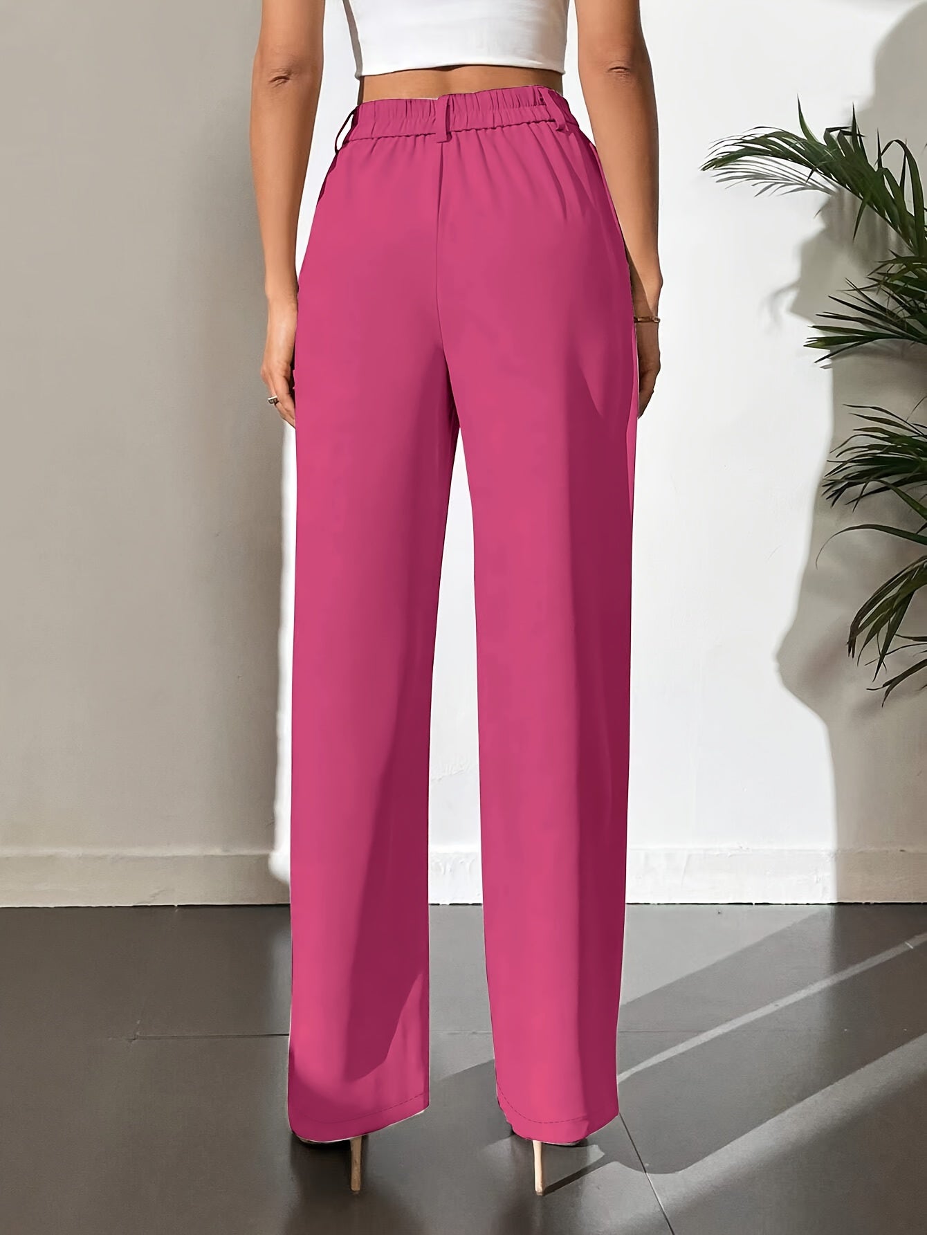 Mila | Elegante Effen Rechte Broek