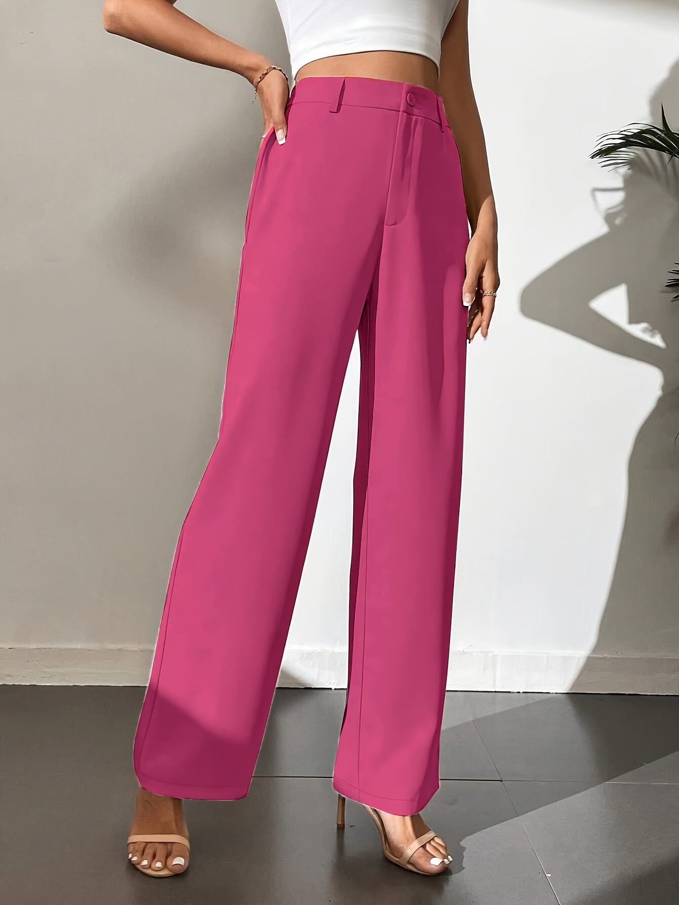 Mila | Elegante Effen Rechte Broek