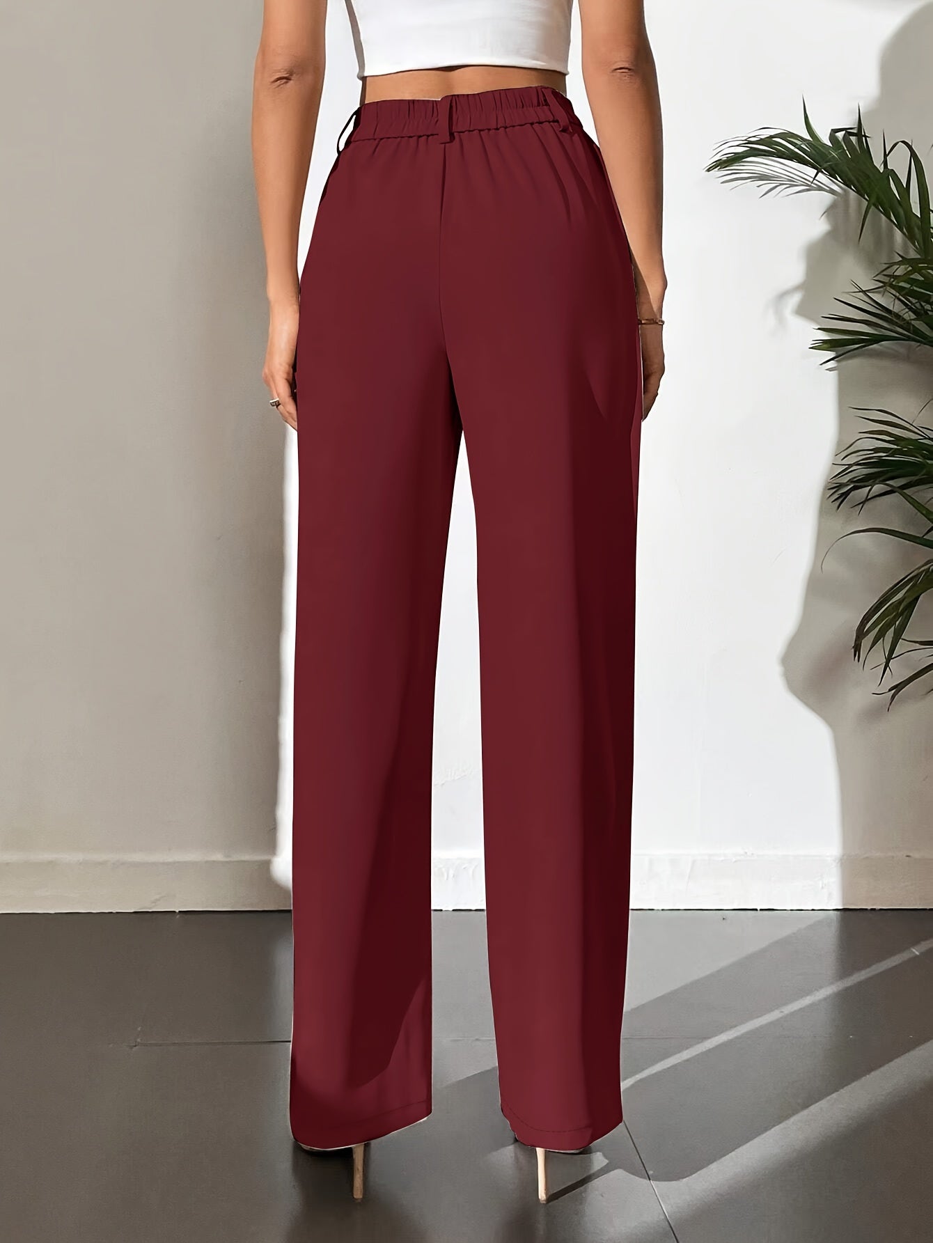 Mila | Elegante Effen Rechte Broek