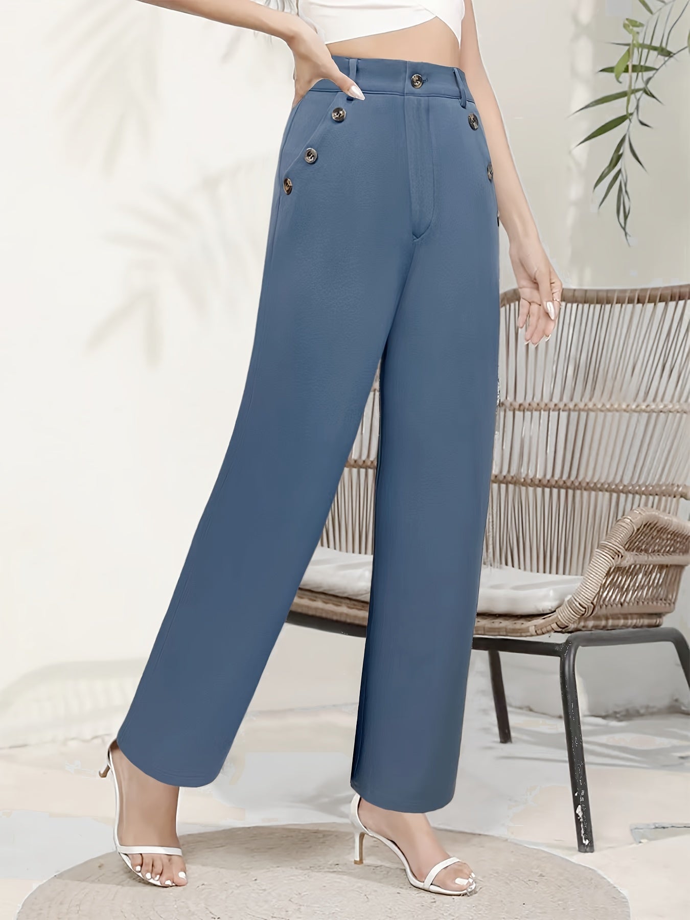 Linde | Elegante rechte pijp broek met hoge taille