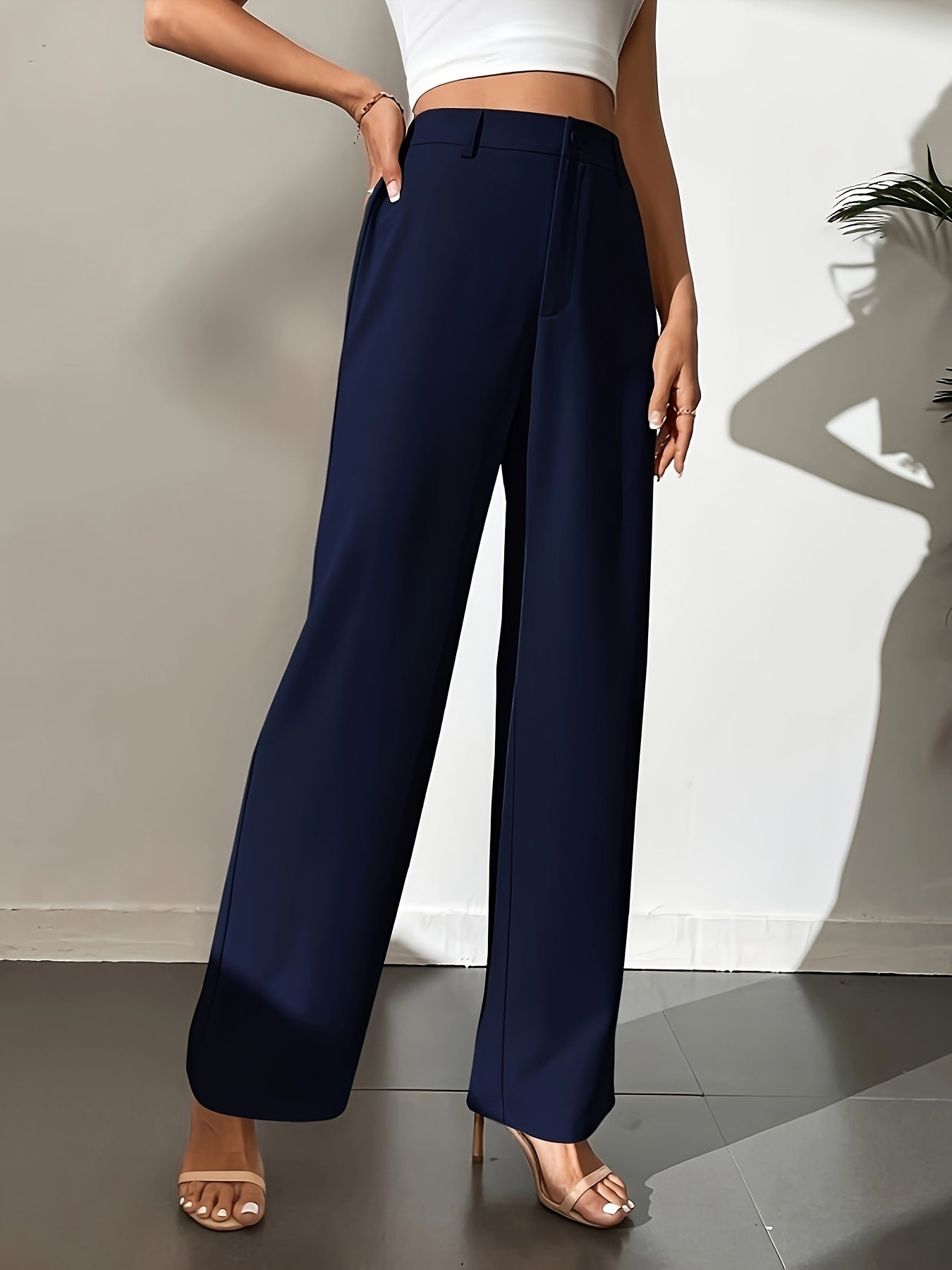 Mila | Elegante Effen Rechte Broek