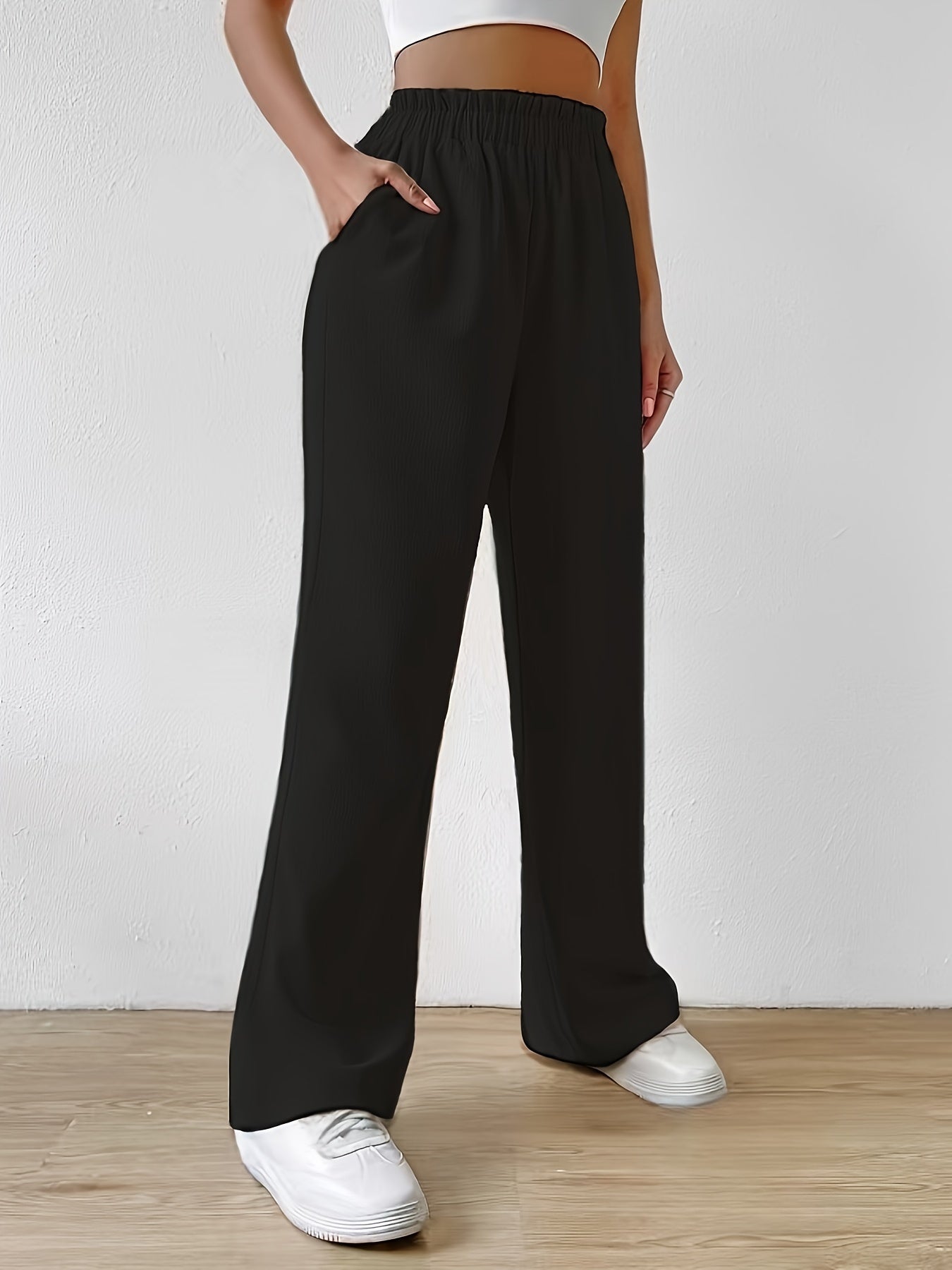 Lot | Casual Rechte Broek met Elastische Taille